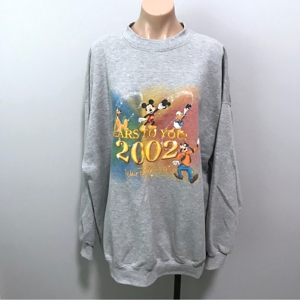 Walt Disney World Ears To You 2002 Graphic Sweatshirt Goofy Mickey Pluto Donald